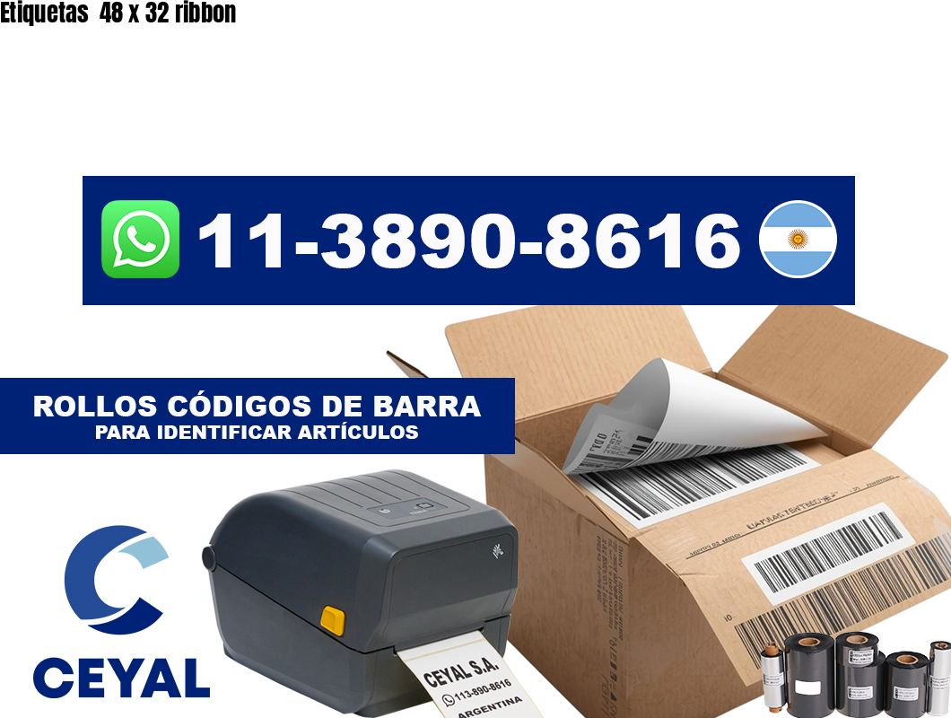 Etiquetas 48 x 32 ribbon