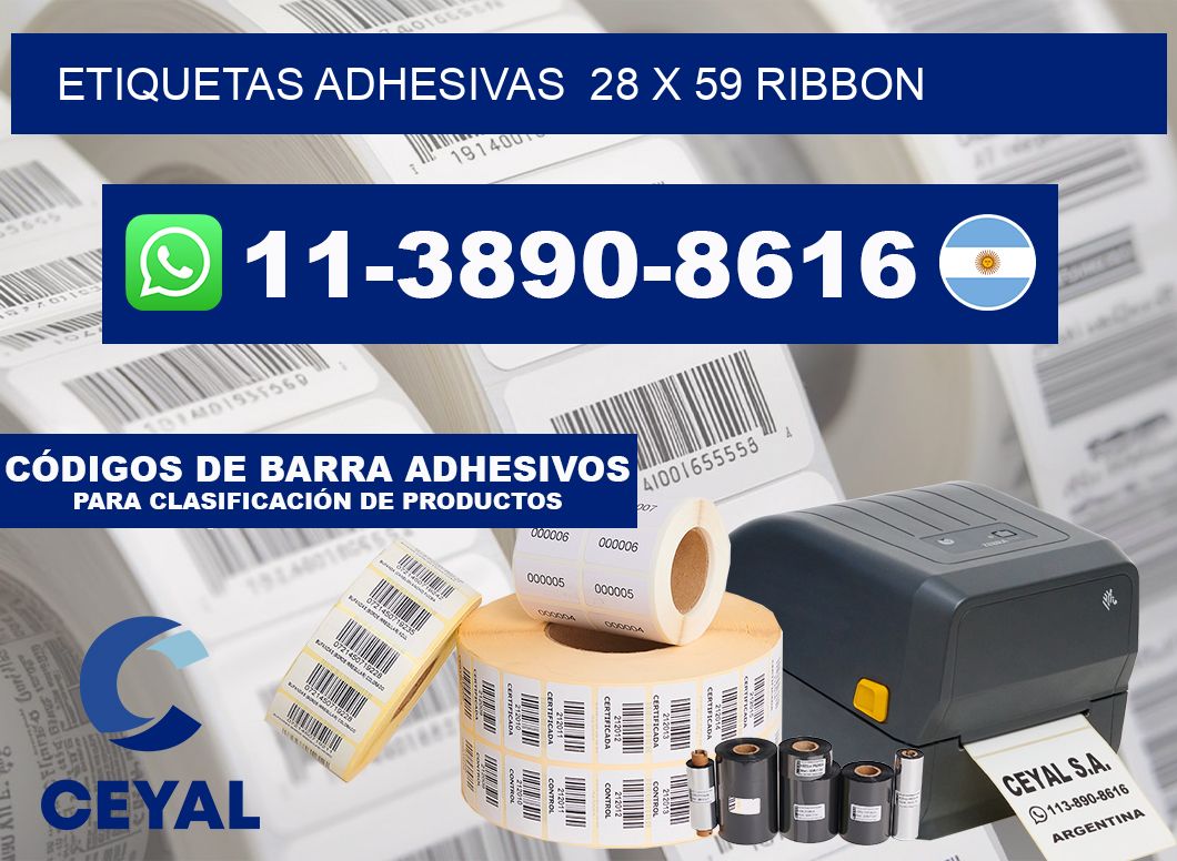 Etiquetas adhesivas  28 x 59 ribbon