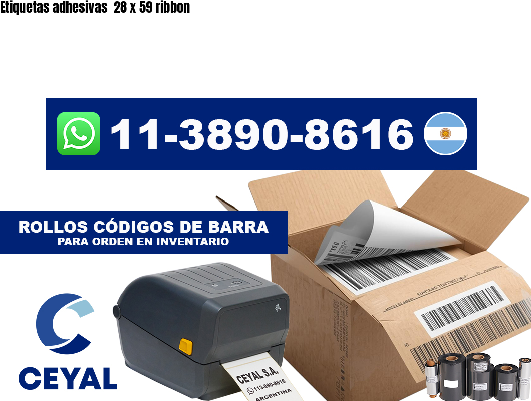 Etiquetas adhesivas  28 x 59 ribbon