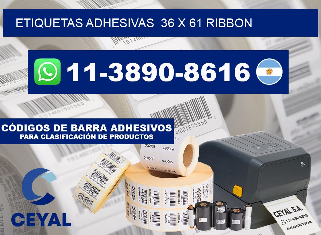 Etiquetas adhesivas 36 x 61 ribbon