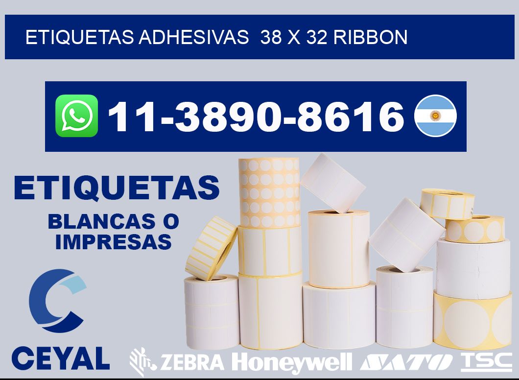 Etiquetas adhesivas  38 x 32 ribbon