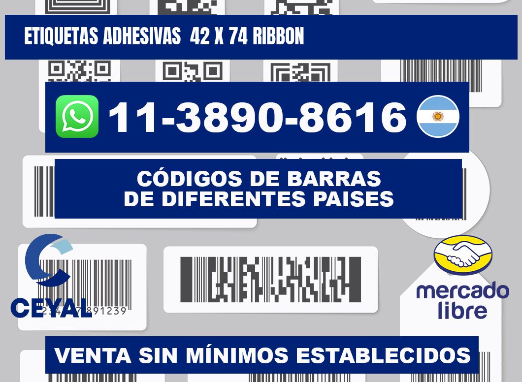 Etiquetas adhesivas 42 x 74 ribbon