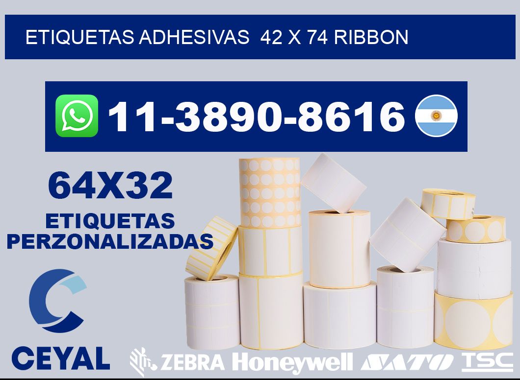 Etiquetas adhesivas 42 x 74 ribbon
