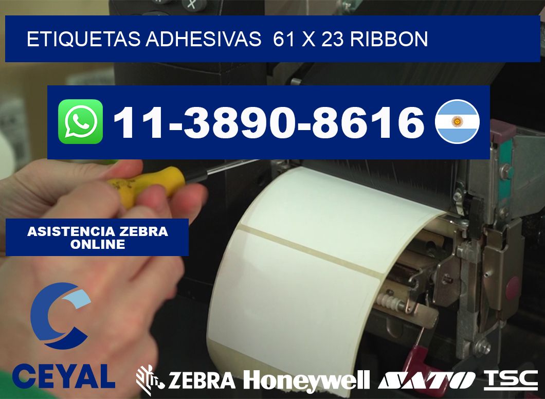 Etiquetas adhesivas 61 x 23 ribbon