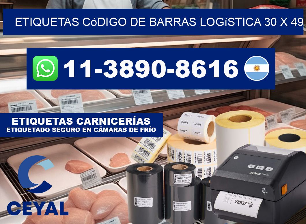 Etiquetas código de barras logística 30 x 49