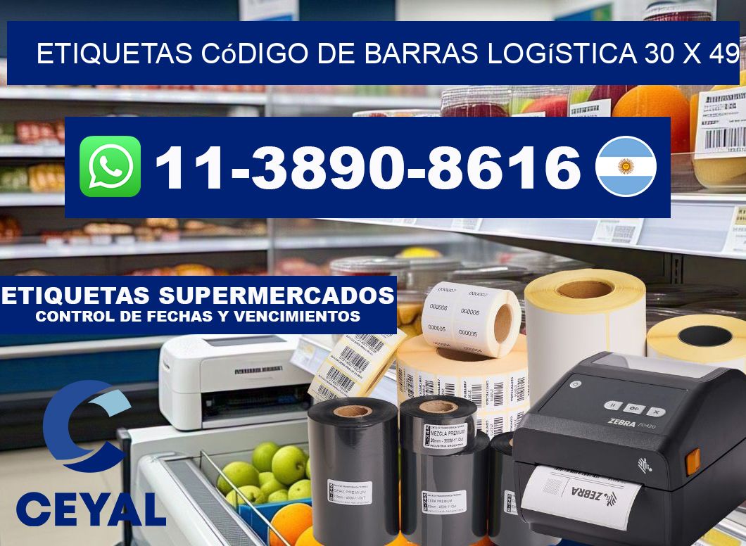 Etiquetas código de barras logística 30 x 49