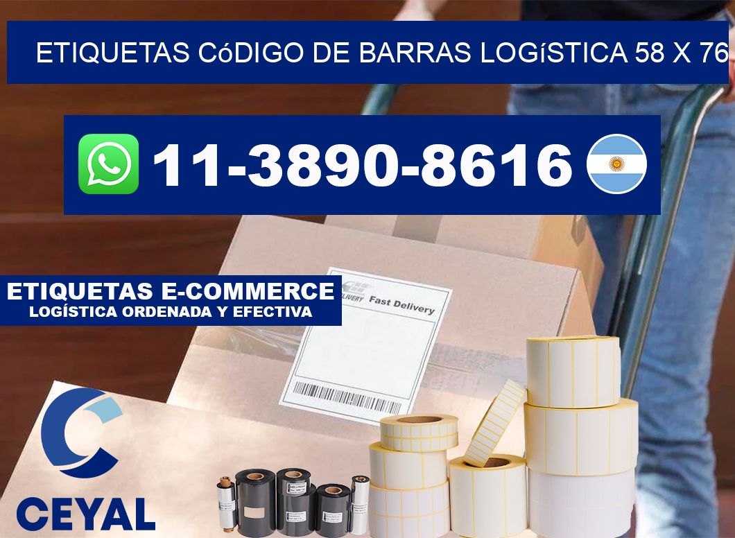 Etiquetas código de barras logística 58 x 76