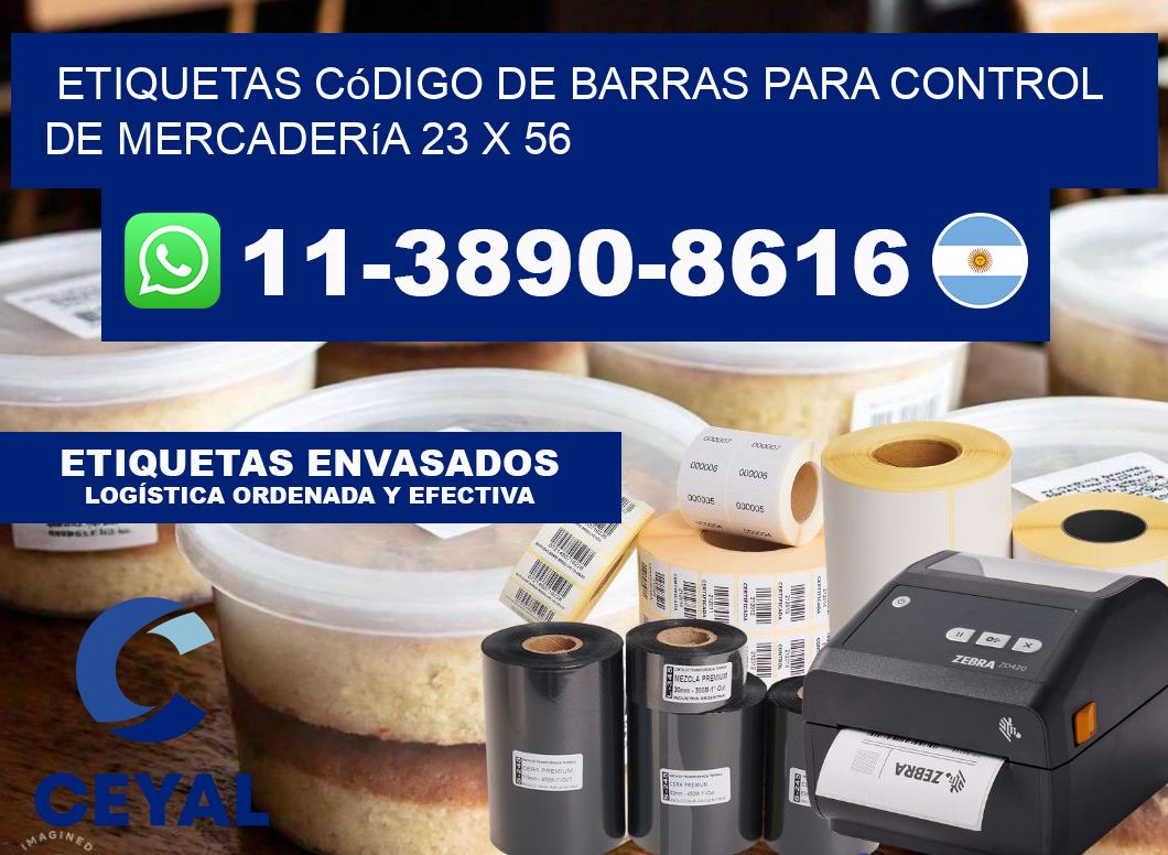 Etiquetas código de barras para control de mercadería 23 x 56