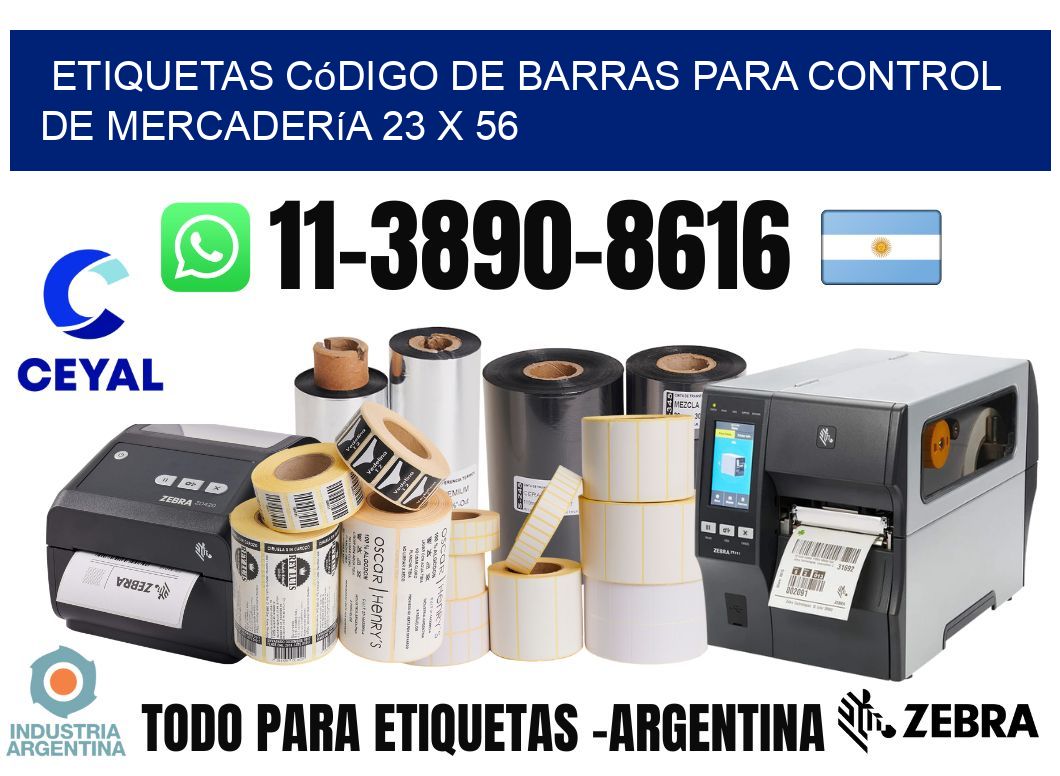 Etiquetas código de barras para control de mercadería 23 x 56