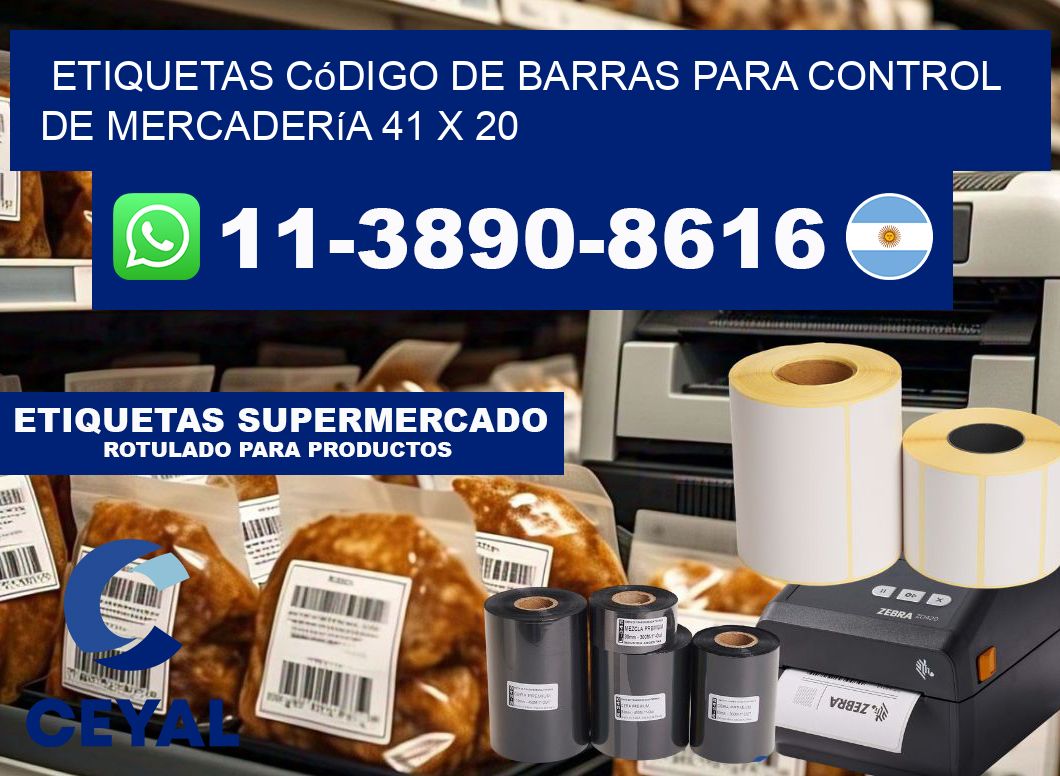 Etiquetas código de barras para control de mercadería 41 x 20