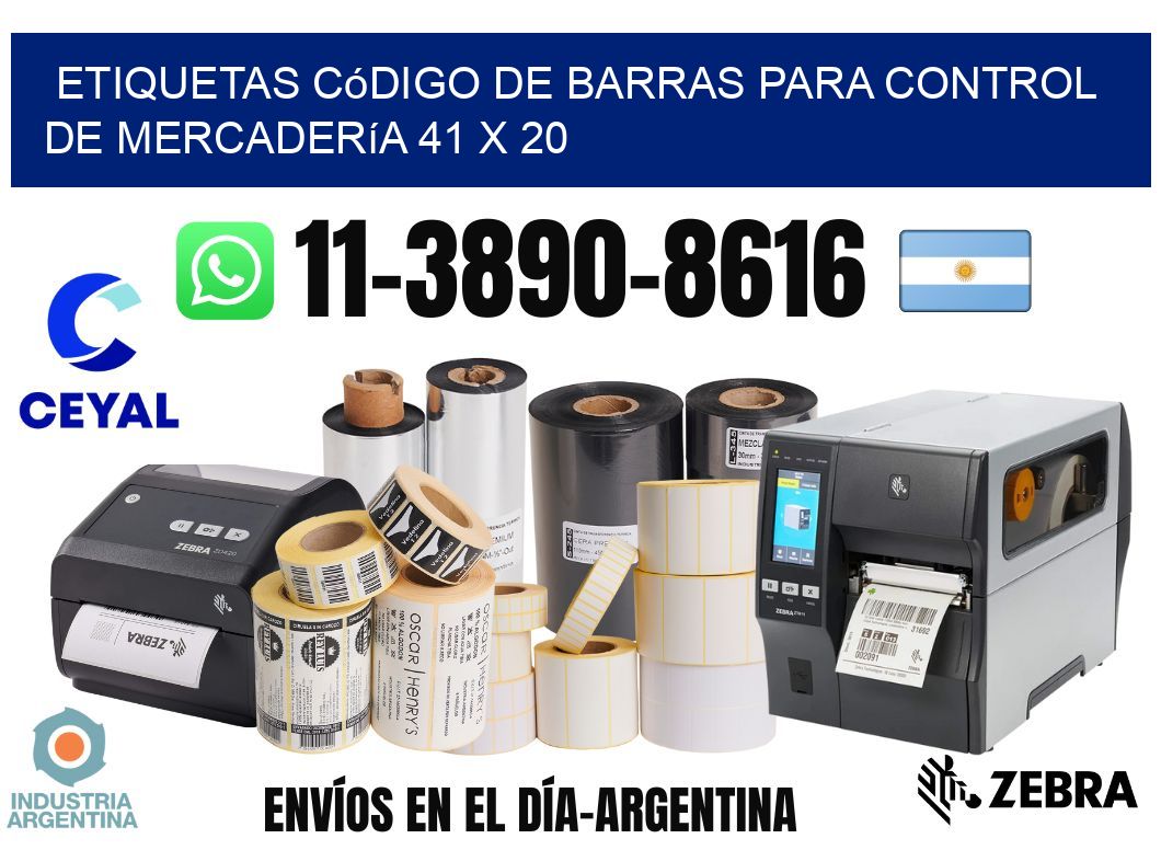 Etiquetas código de barras para control de mercadería 41 x 20