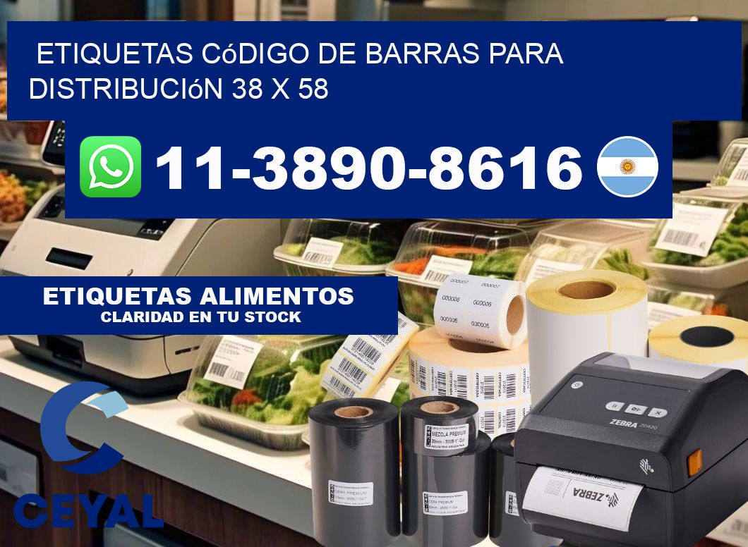 Etiquetas código de barras para distribución 38 x 58