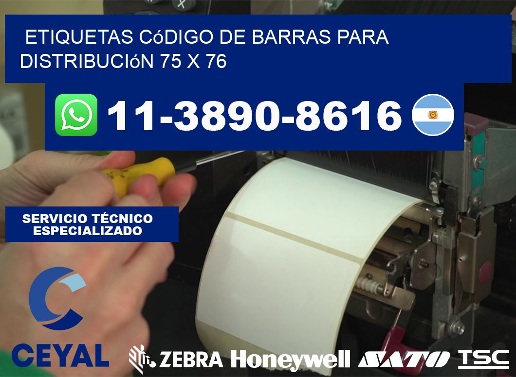 Etiquetas código de barras para distribución 75 x 76
