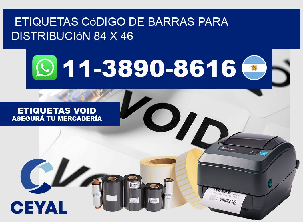 Etiquetas código de barras para distribución 84 x 46
