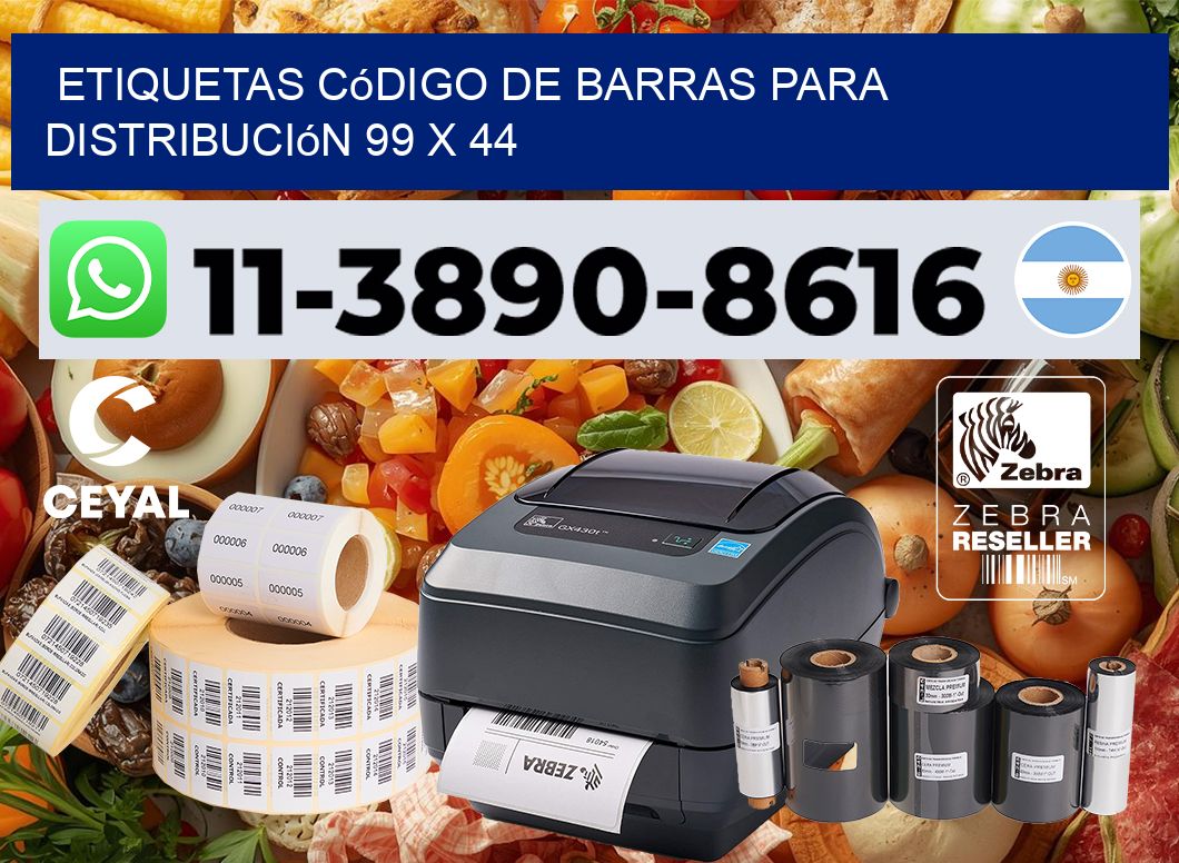 Etiquetas código de barras para distribución 99 x 44