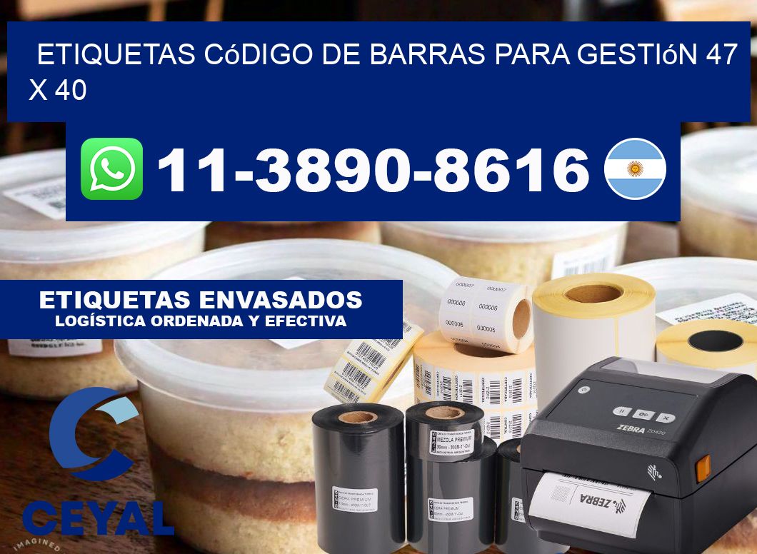 Etiquetas código de barras para gestión 47 x 40