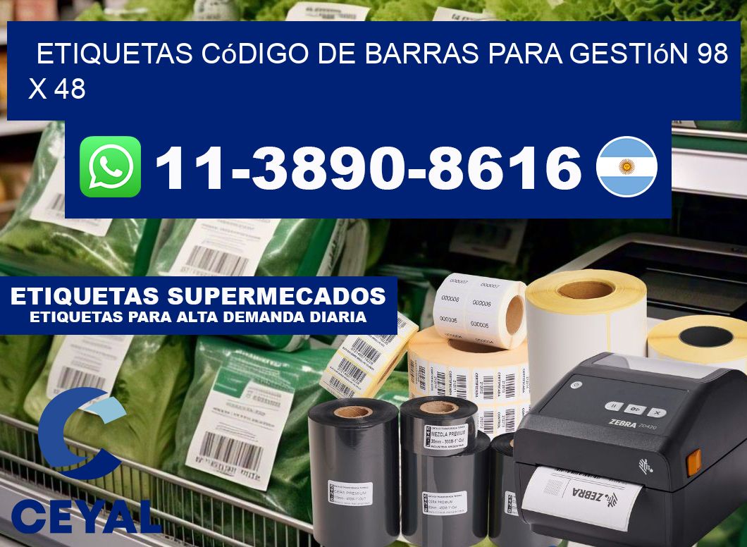 Etiquetas código de barras para gestión 98 x 48