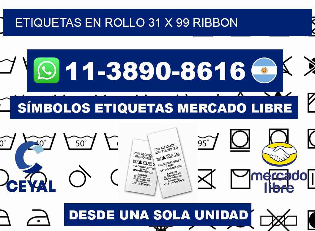 Etiquetas en rollo 31 x 99 ribbon