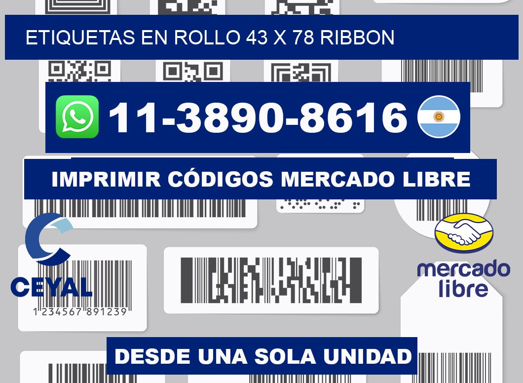 Etiquetas en rollo 43 x 78 ribbon
