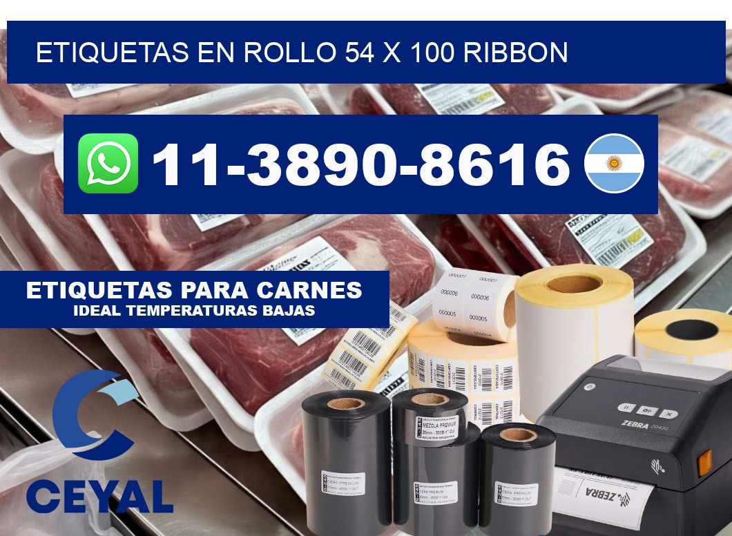 Etiquetas en rollo 54 x 100 ribbon