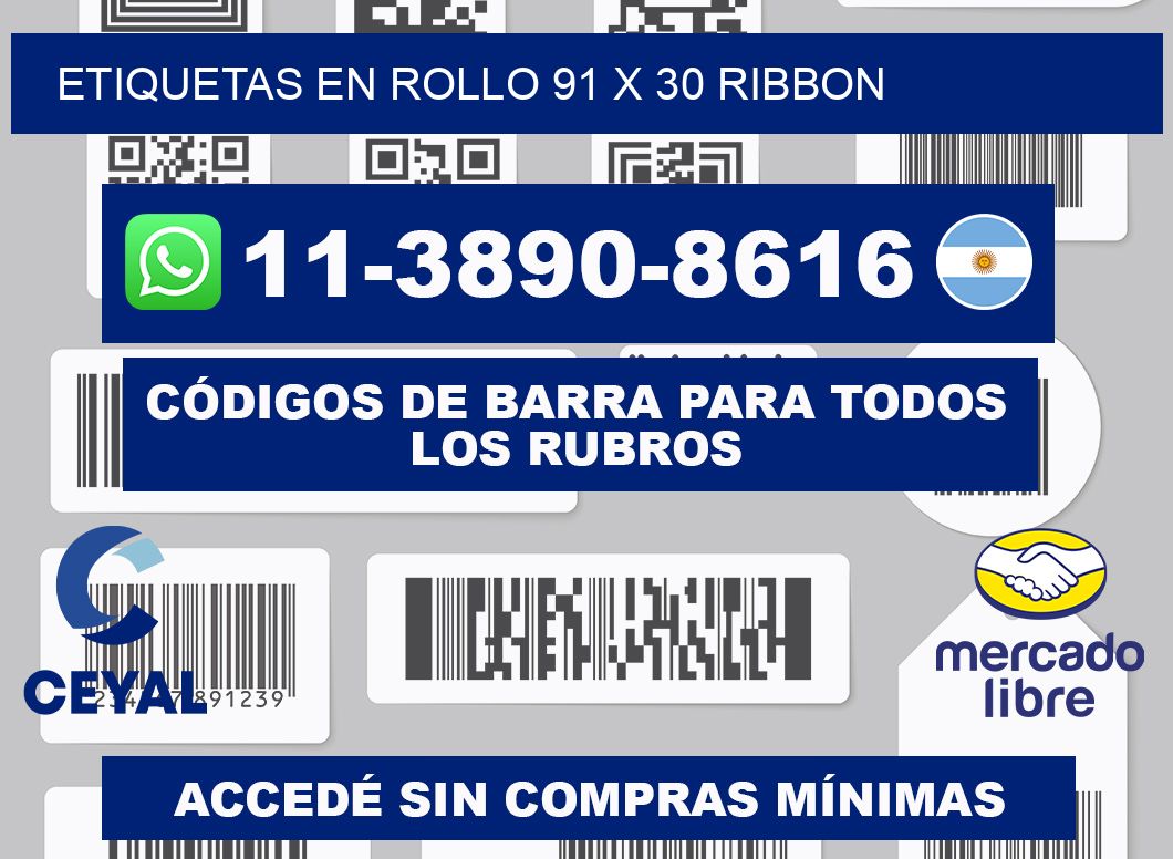 Etiquetas en rollo 91 x 30 ribbon