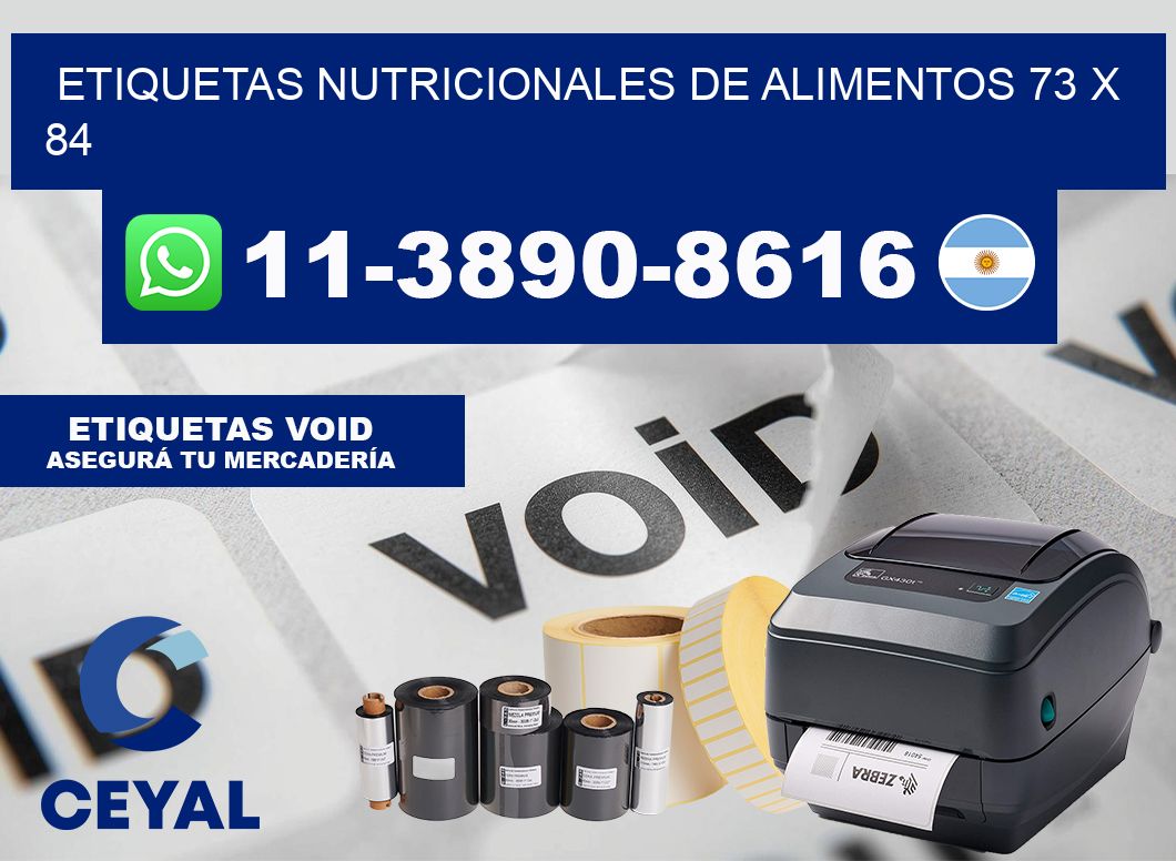 Etiquetas nutricionales de alimentos 73 x 84