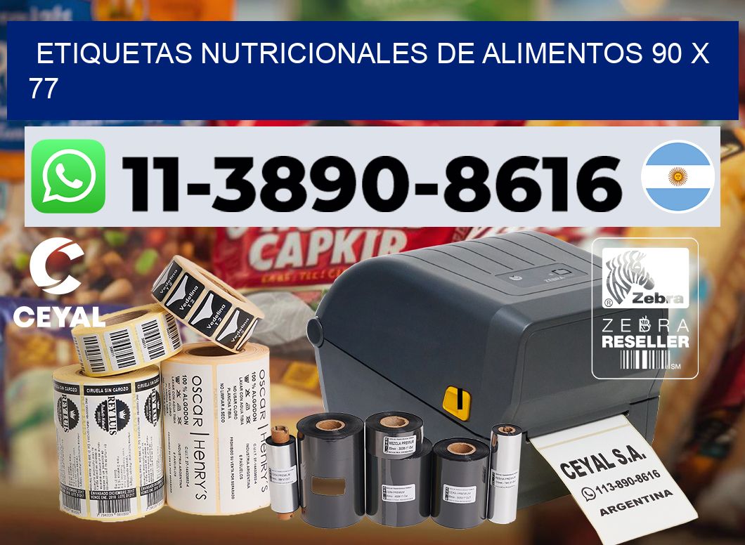Etiquetas nutricionales de alimentos 90 x 77