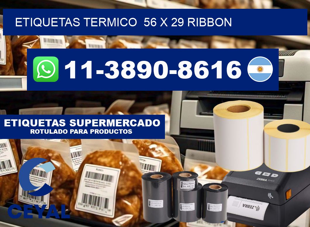 Etiquetas termico  56 x 29 ribbon