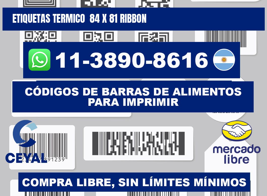 Etiquetas termico 84 x 81 ribbon