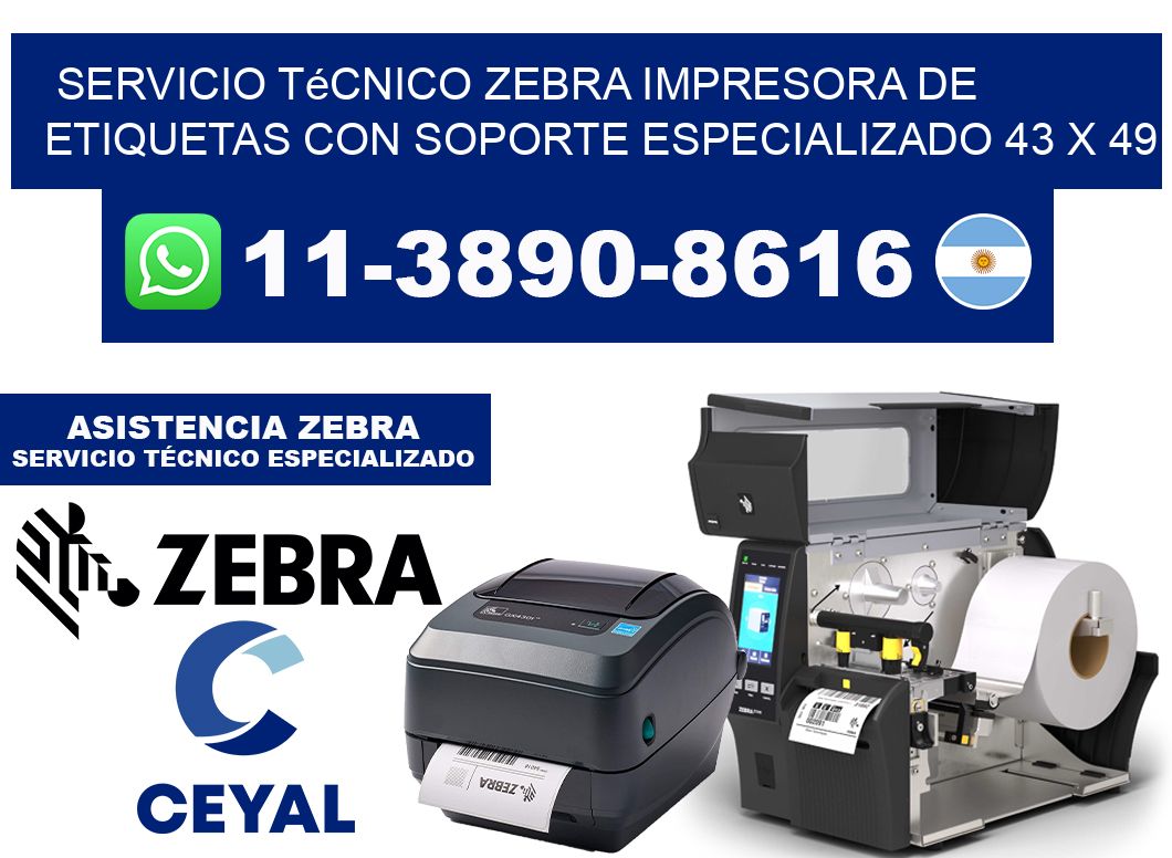 Servicio Técnico Zebra Impresora de Etiquetas con Soporte Especializado 43 x 49