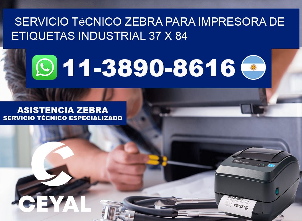 Servicio Técnico Zebra para Impresora de Etiquetas Industrial 37 x 84