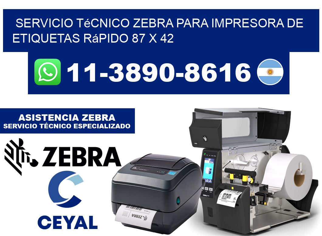 Servicio Técnico Zebra para Impresora de Etiquetas Rápido 87 x 42
