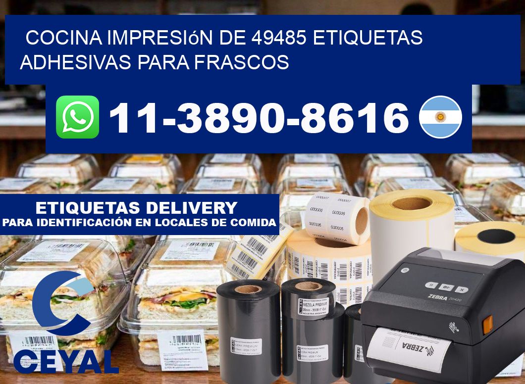 cocina impresión de 49485 etiquetas adhesivas para frascos