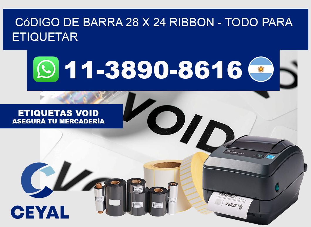 código de barra 28 x 24 ribbon - Todo para Etiquetar