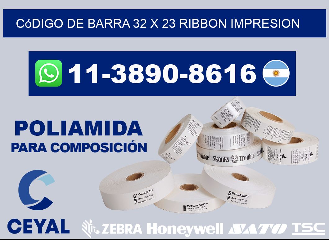 código de barra 32 x 23 ribbon impresion