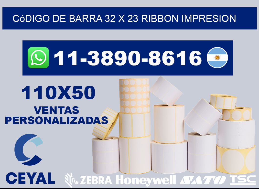 código de barra 32 x 23 ribbon impresion