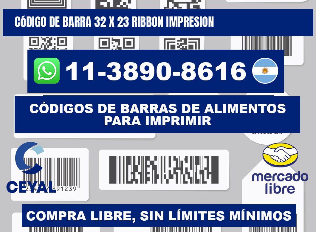 código de barra 32 x 23 ribbon impresion