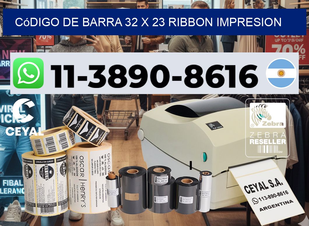 código de barra 32 x 23 ribbon impresion