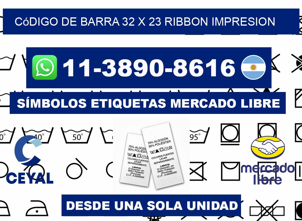 código de barra 32 x 23 ribbon impresion