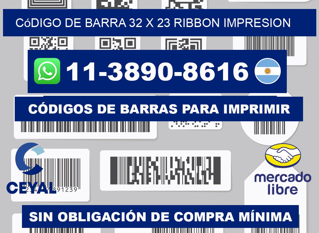 código de barra 32 x 23 ribbon impresion