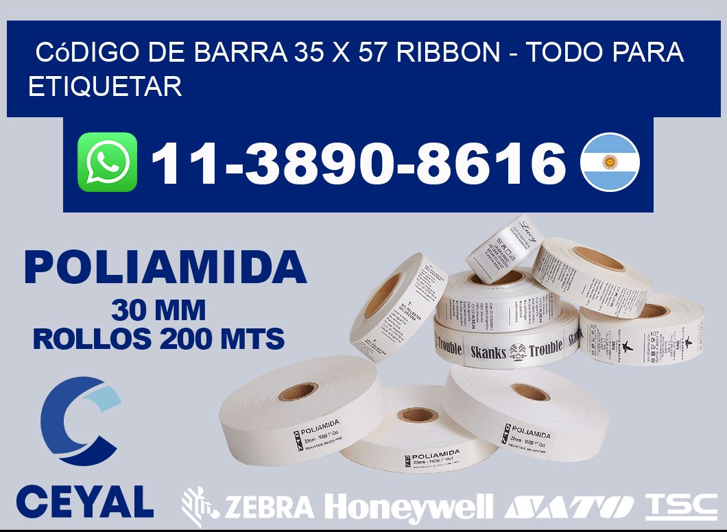 código de barra 35 x 57 ribbon - Todo para Etiquetar