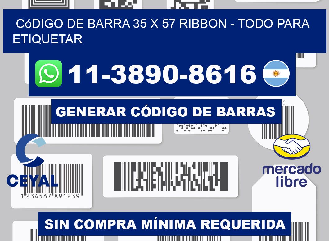 código de barra 35 x 57 ribbon - Todo para Etiquetar