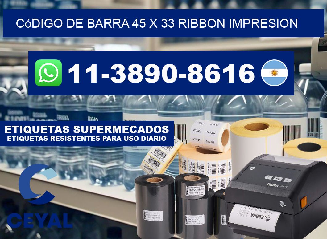 código de barra 45 x 33 ribbon impresion