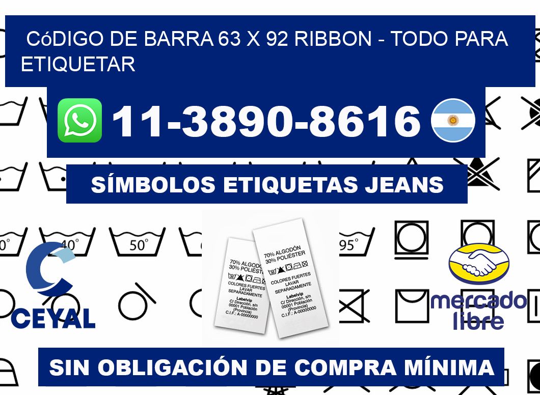 código de barra 63 x 92 ribbon - Todo para Etiquetar