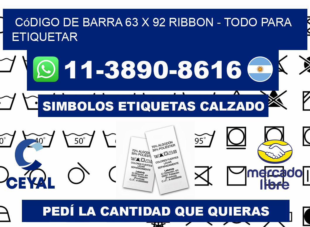 código de barra 63 x 92 ribbon - Todo para Etiquetar