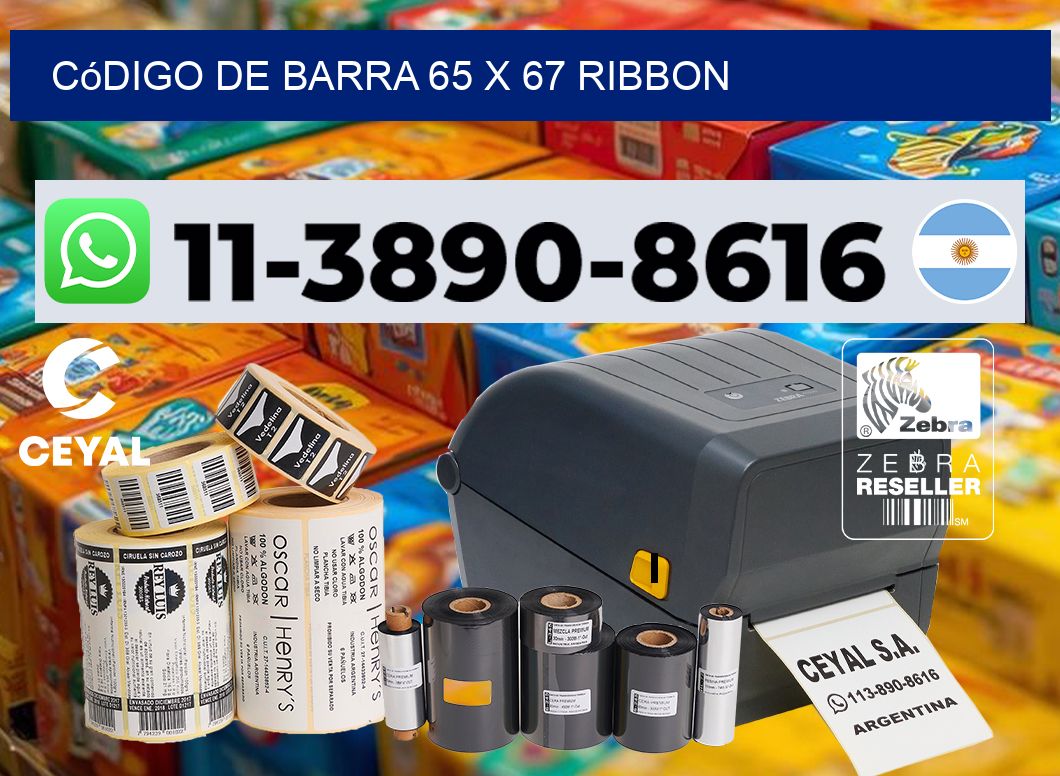 código de barra 65 x 67 ribbon