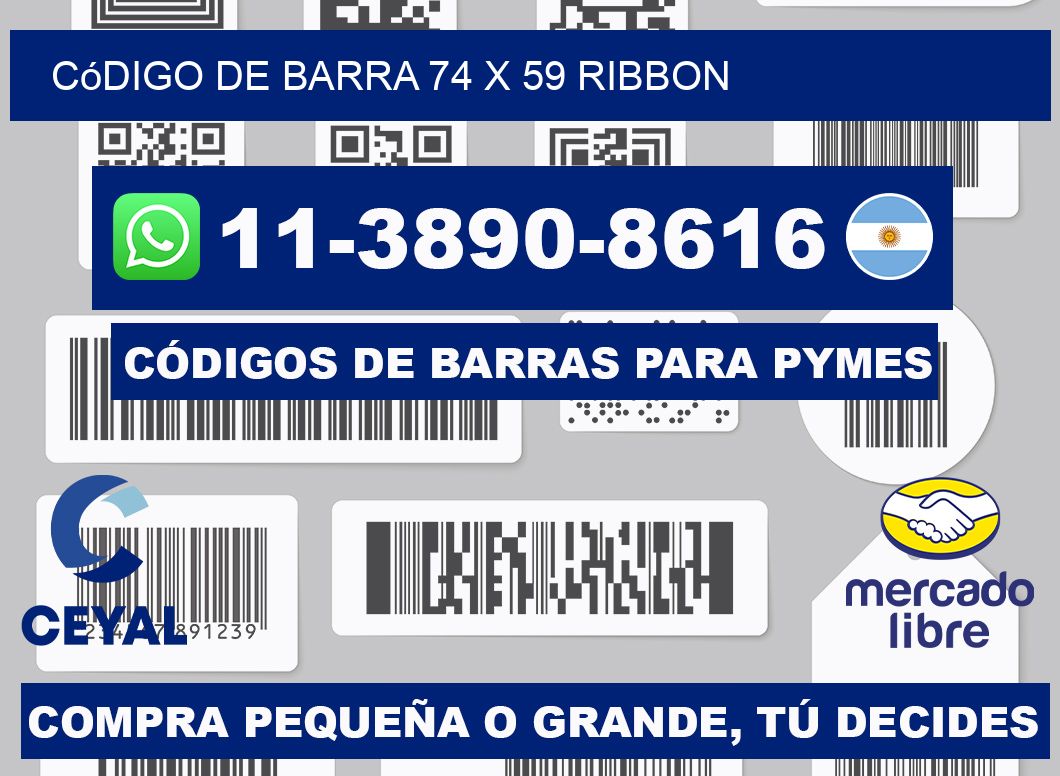 código de barra 74 x 59 ribbon