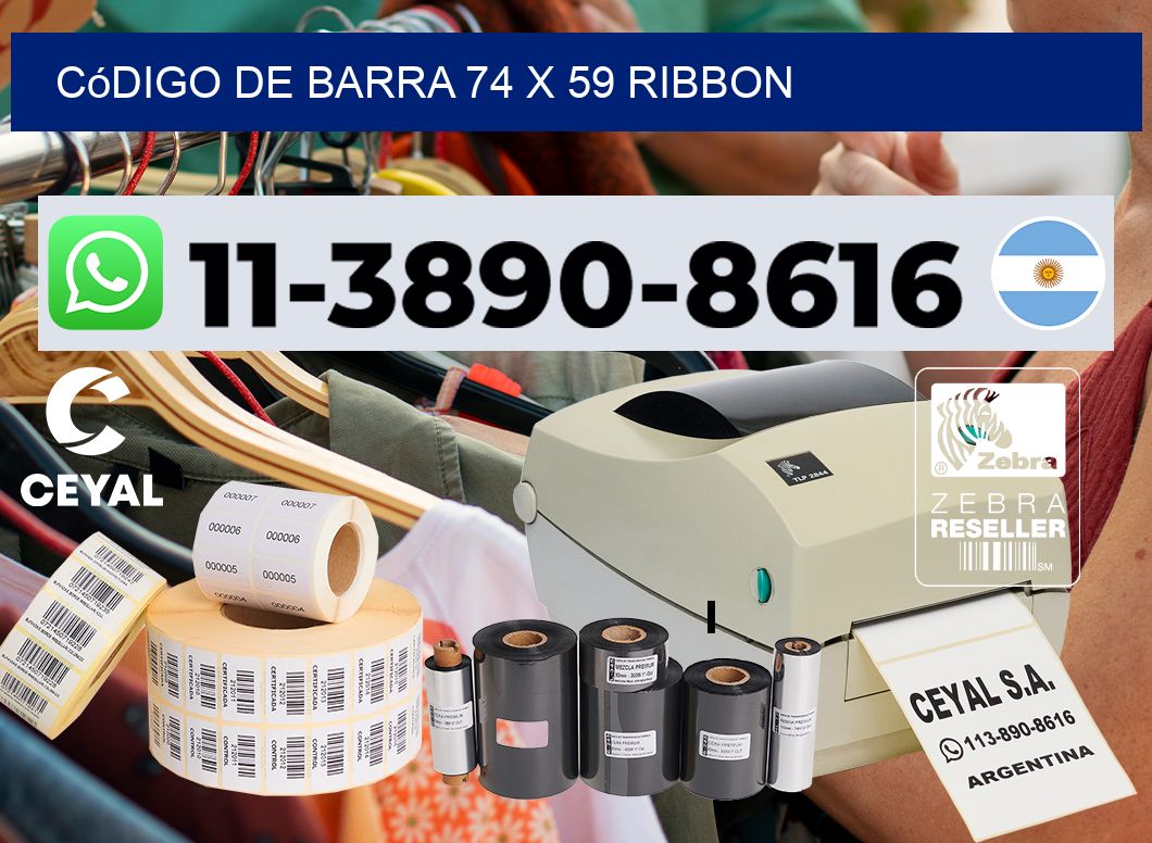 código de barra 74 x 59 ribbon