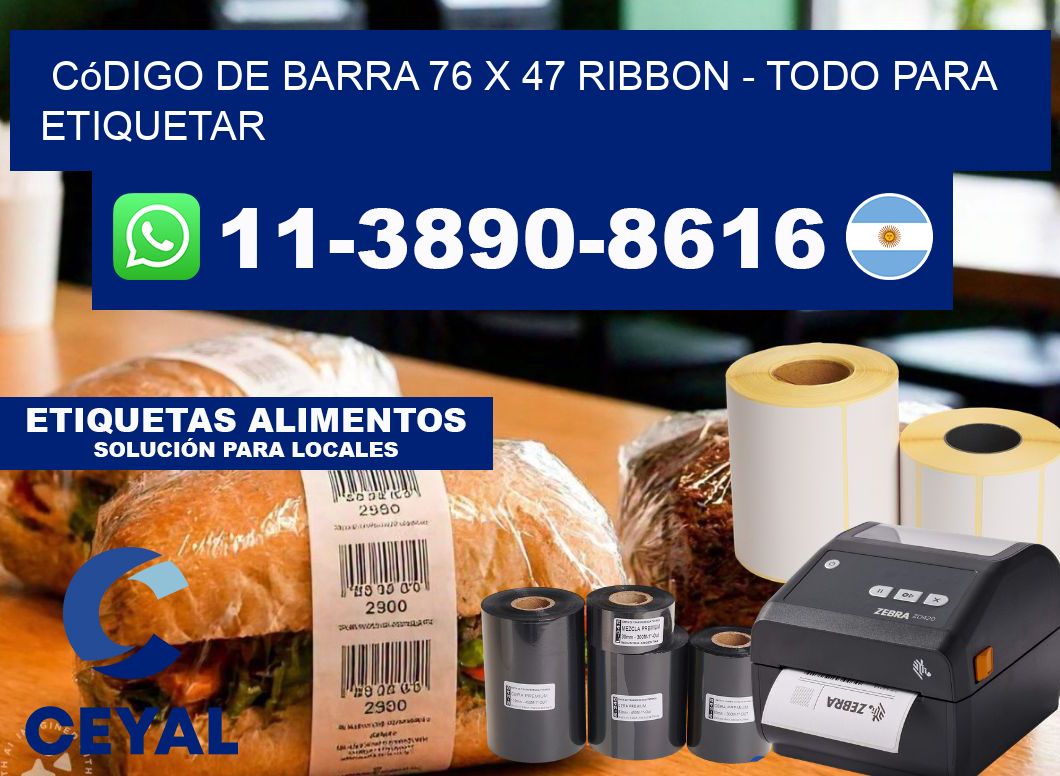 código de barra 76 x 47 ribbon - Todo para Etiquetar