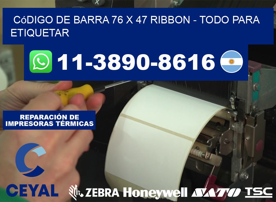 código de barra 76 x 47 ribbon - Todo para Etiquetar